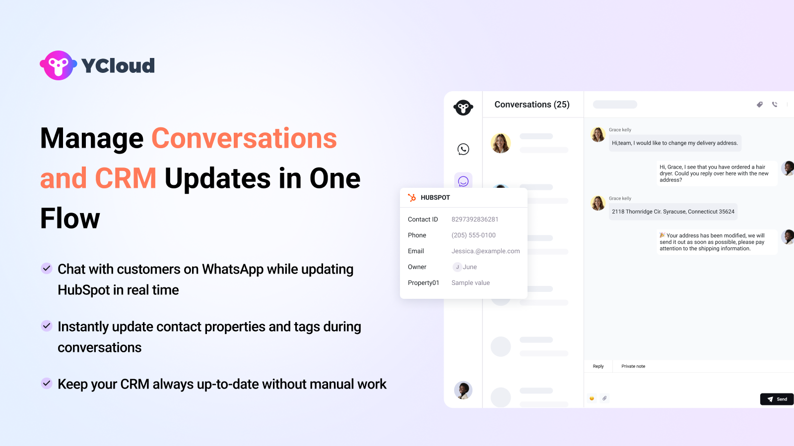 YCloud,Whatsapp,crm,conversation,automation